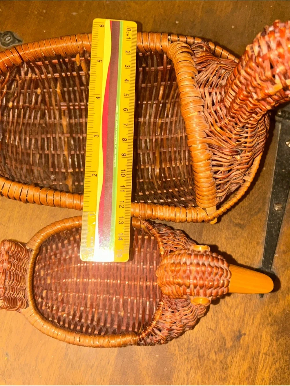 Handwoven Brown Wicker Duck Basket Set - Decorative Home Accent